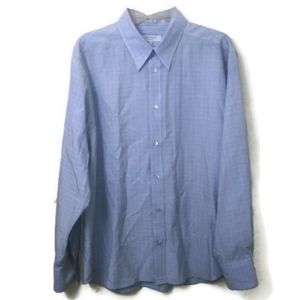 Ted Baker London Button Down Shirt 5 (XL) Gray White Print